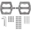 image:imageFunn Funndamental Flat Pedals  Wide Platform Bicycle Pedals for BMXMTB Mountain Bike Adjustable Grip for Outstanding Stability 916inch CrMo AxleGray