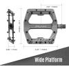 image:imageFunn Funndamental Flat Pedals  Wide Platform Bicycle Pedals for BMXMTB Mountain Bike Adjustable Grip for Outstanding Stability 916inch CrMo AxleGray