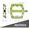 image:imageFunn Funndamental Flat Pedals  Wide Platform Bicycle Pedals for BMXMTB Mountain Bike Adjustable Grip for Outstanding Stability 916inch CrMo AxleGreen