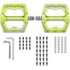 image:imageFunn Funndamental Flat Pedals  Wide Platform Bicycle Pedals for BMXMTB Mountain Bike Adjustable Grip for Outstanding Stability 916inch CrMo AxleGreen