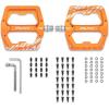 image:imageFunn Funndamental Flat Pedals  Wide Platform Bicycle Pedals for BMXMTB Mountain Bike Adjustable Grip for Outstanding Stability 916inch CrMo AxleOrange