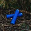 image:imageFunn Hilt Mountain Bike Handlebar Grips with Single Lock On Clamp Lightweight and Ergonomic Bicycle Handlebar Grips with 22 mm Inner Diameter Unique Patterned Bicycle Grips for MTBBMXBlue