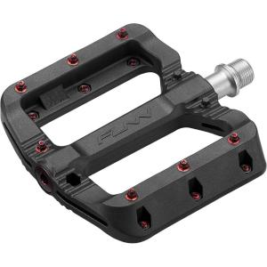 image:imageFunn Black Magic Plastic Flat Mountain Bike Pedal Set  Lightweight Wide Platform Bicycle Pedals for Stability 916inch CrMo Axle Bike Pedals for MTBBMXUrbanGravel RidingRed