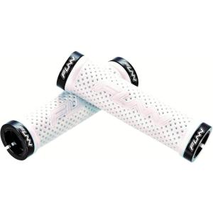 image:imageFunn Combat II Mountain Bike Handlebar Grips with Double Lock on Clamp Comfortable and Durable Grips with 22 mm Inner Diameter Waffle Patterned Bike Grips for MTBBMXWhite