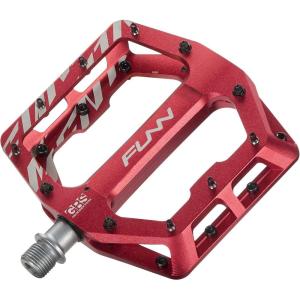 image:imageFunn Funndamental Flat Pedals  Wide Platform Bicycle Pedals for BMXMTB Mountain Bike Adjustable Grip for Outstanding Stability 916inch CrMo AxleRed