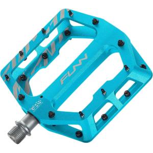 image:imageFunn Funndamental Flat Pedals  Wide Platform Bicycle Pedals for BMXMTB Mountain Bike Adjustable Grip for Outstanding Stability 916inch CrMo AxleTurquoise