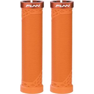 image:imageFunn Hilt Mountain Bike Handlebar Grips with Single Lock On Clamp Lightweight and Ergonomic Bicycle Handlebar Grips with 22 mm Inner Diameter Unique Patterned Bicycle Grips for MTBBMXOrange