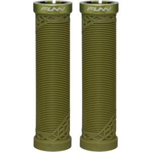 image:imageFunn Hilt Mountain Bike Handlebar Grips with Single Lock On Clamp Lightweight and Ergonomic Bicycle Handlebar Grips with 22 mm Inner Diameter Unique Patterned Bicycle Grips for MTBBMXOlive Green