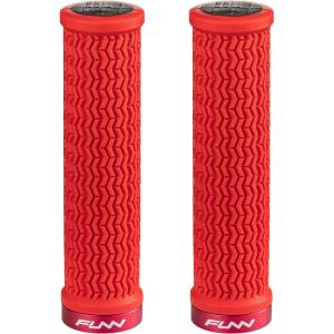 image:imageFunn Holeshot Mountain Bike Grips with Single Lock On Clamp Lightweight and Ergonomic Bike Handle Grips with 22 mm Inner Diameter Hardened End Bicycle Handlebar Grips for MTBBMXRed